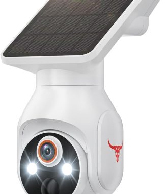 1080p Security Camera Wireless with Solar Panel, Smart AI Human Detection, 2-Way Audio, Color Night Vision, 2.4G WiFi, Cloud Storage, Indoor/Outdoor Surveillance Bullet Cam (WiFi)