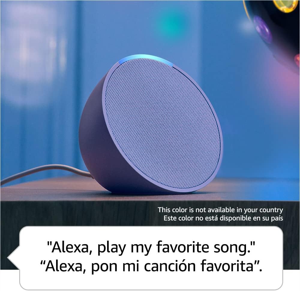 Echo Pop | Full sound compact smart speaker with Alexa | International Version with US Power Adaptor | Charcoal - Image 3