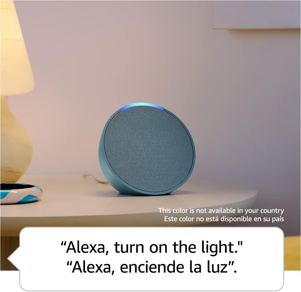 Echo Pop | Full sound compact smart speaker with Alexa | International Version with US Power Adaptor | Charcoal - Image 4
