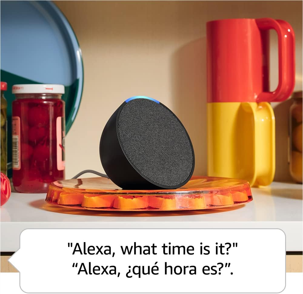 Echo Pop | Full sound compact smart speaker with Alexa | International Version with US Power Adaptor | Charcoal - Image 5