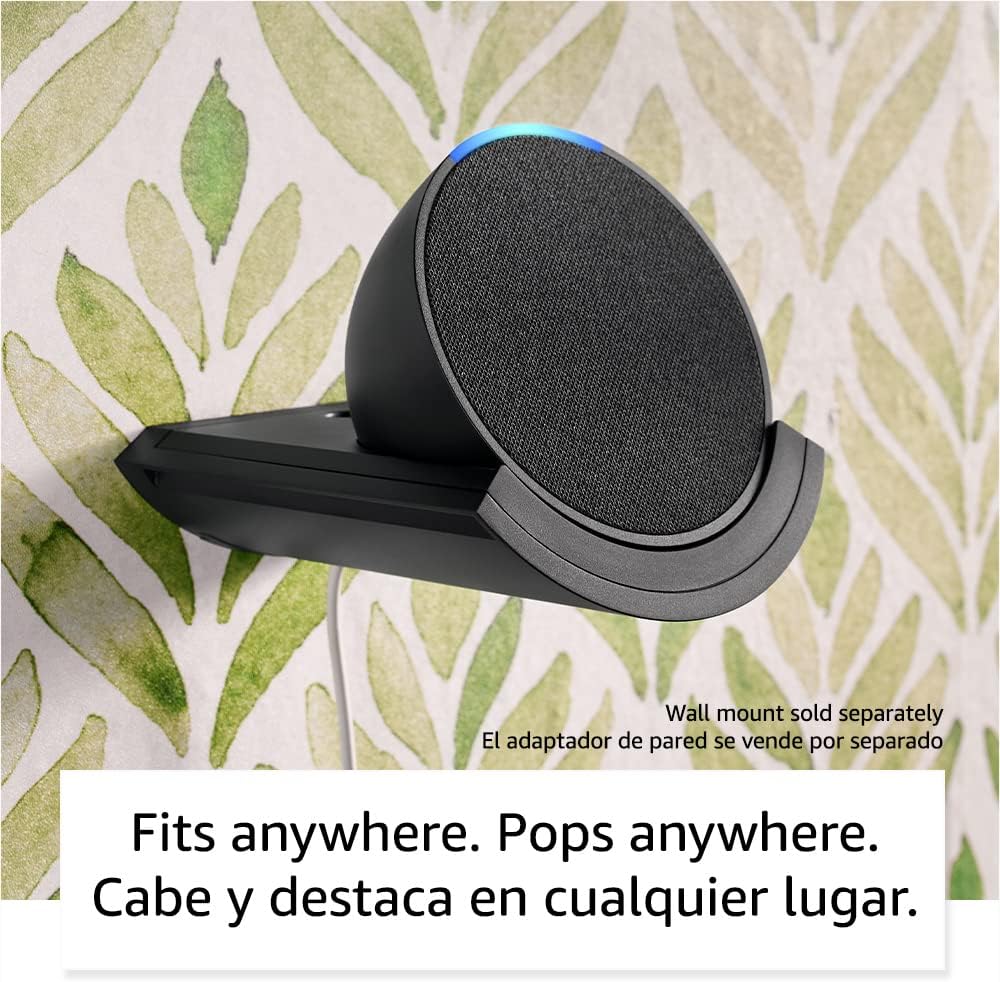 Echo Pop | Full sound compact smart speaker with Alexa | International Version with US Power Adaptor | Charcoal - Image 6