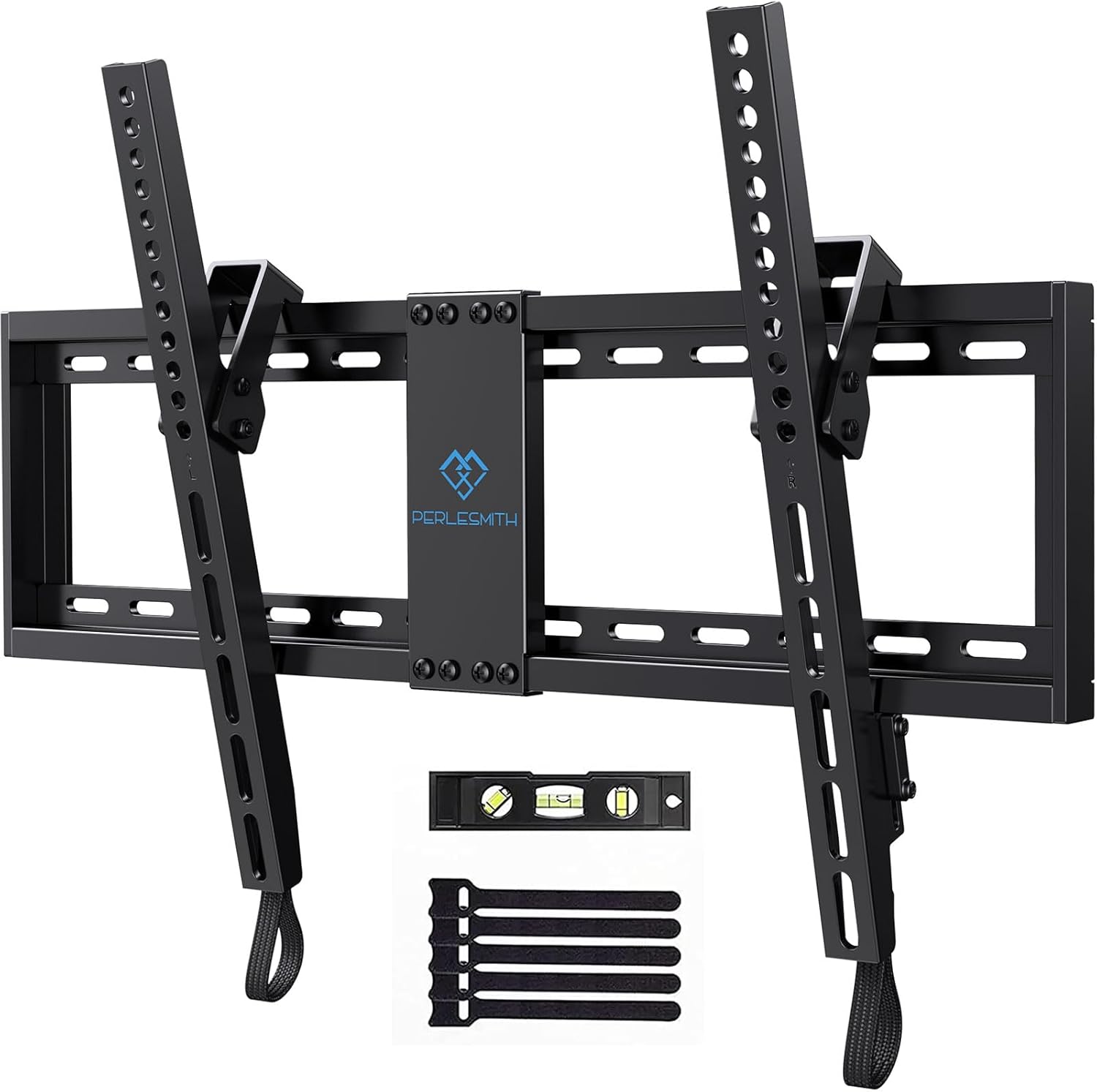 PERLESMITH UL Listed TV Mount for Most 37-82 inch TV, Universal Tilt TV Wall Mount Fits 16”- 24” Wood Stud with Loading 132 lbs & Max VESA 600x400mm, Low Profile Flat Wall Mount Bracket PSLTK1