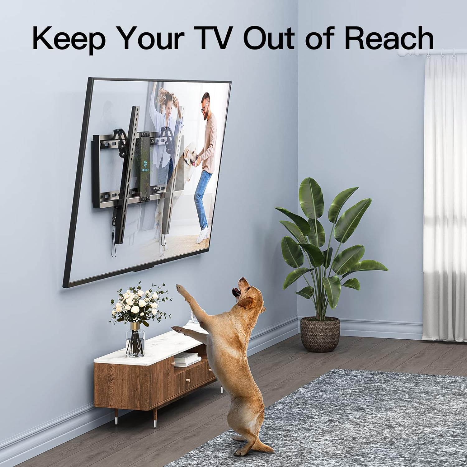 PERLESMITH UL Listed TV Mount for Most 37-82 inch TV, Universal Tilt TV Wall Mount Fits 16”- 24” Wood Stud with Loading 132 lbs & Max VESA 600x400mm, Low Profile Flat Wall Mount Bracket PSLTK1 - Image 4