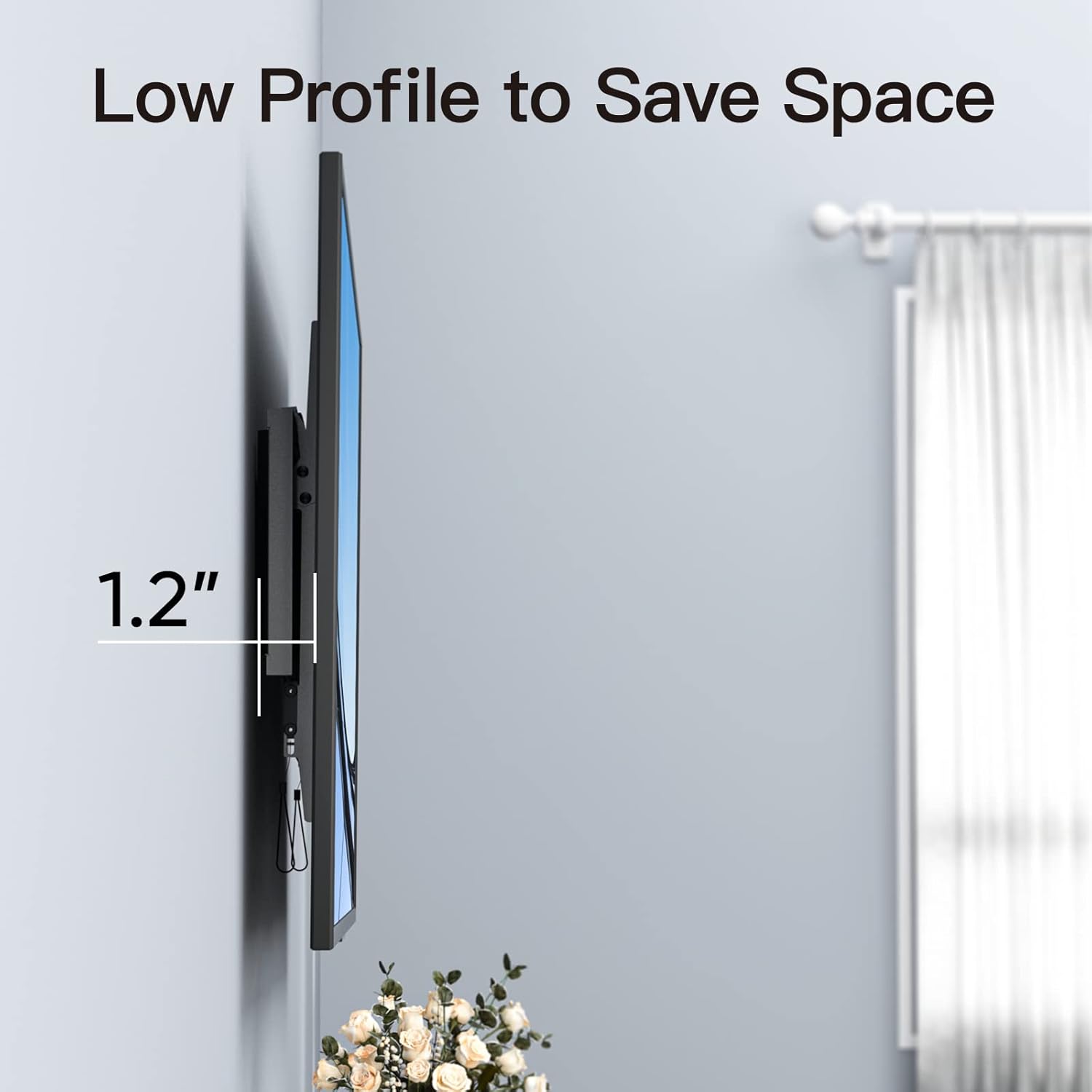 PERLESMITH UL Listed TV Mount for Most 37-82 inch TV, Universal Tilt TV Wall Mount Fits 16”- 24” Wood Stud with Loading 132 lbs & Max VESA 600x400mm, Low Profile Flat Wall Mount Bracket PSLTK1 - Image 5