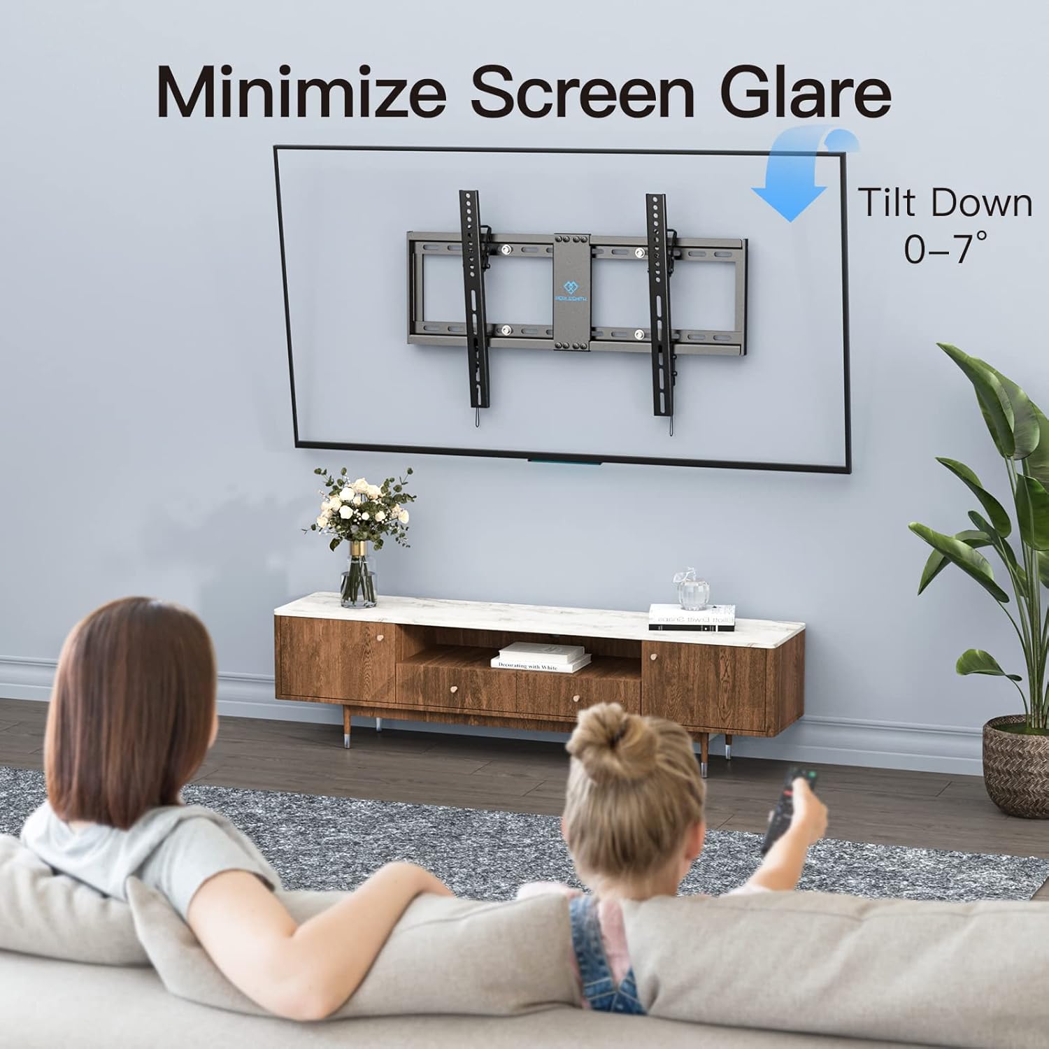 PERLESMITH UL Listed TV Mount for Most 37-82 inch TV, Universal Tilt TV Wall Mount Fits 16”- 24” Wood Stud with Loading 132 lbs & Max VESA 600x400mm, Low Profile Flat Wall Mount Bracket PSLTK1 - Image 6