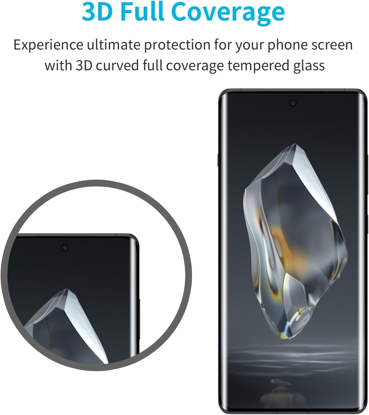 Screen Protector for Oneplus 12R(Not for 12,12 Pro), 3 Pack Tempered Glass Film with 2 Pak Lens Protector, 3D Curved Full Coverage,Scratch-Resistant, 9H Hardness,Easy to Use - Image 2