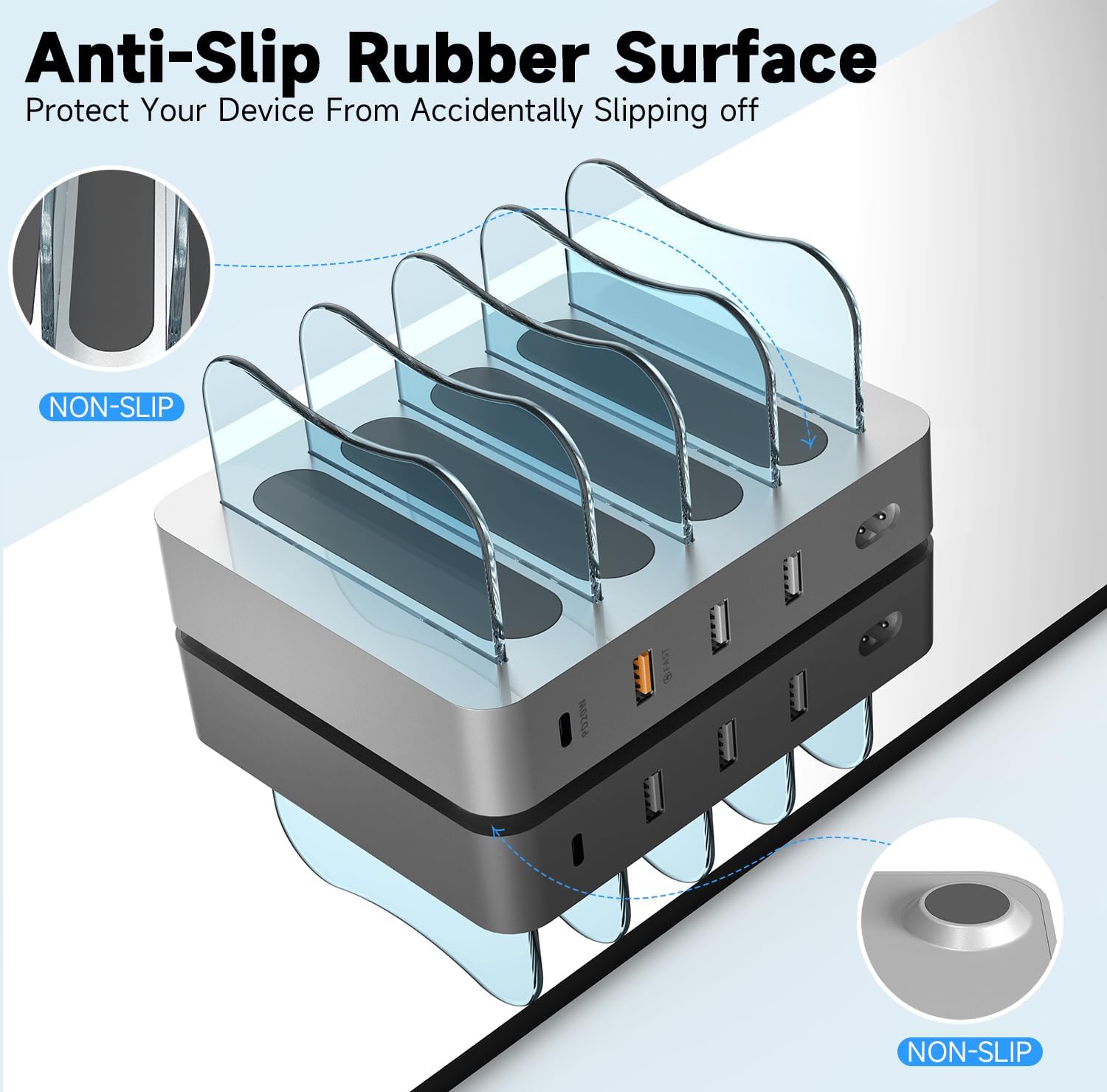 USB Charging Station - Charging Dock - 4-Port - Fast Charging Station for Multiple Devices - Docking Station - Smart Charging Station Dock - Multi Charging Station for Cell Phones and Tablets - Image 4