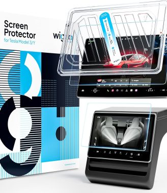 Wigoo Tesla New Model Y Juniper & Model 3 Screen Protector Matte [No Glare & Fingerprint] Model 3 (2024~2025)/New Model Y Juniper Accessories, Tempered Glass Protector Front/Rear Screen [2-Pack]
